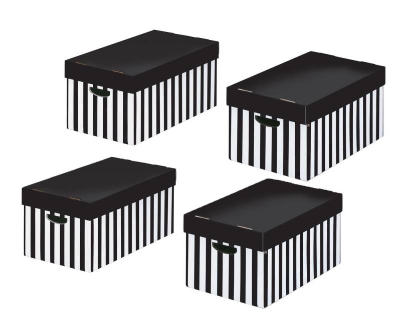NIPS Aufbewahrungsbox STORE-BOX mit Deckel (Spar-Set, 4 St), B/H/T: 31 x 24,5 x 52 cm, Wellkarton, Karton, Pappe von NIPS