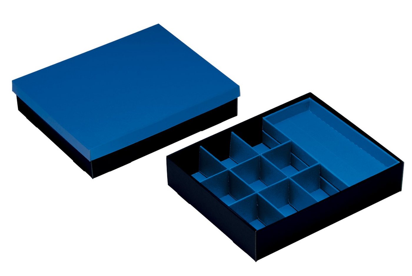 NIPS Aufbewahrungsbox VARIO-BOX mit variabler Innenaufteilung und Deckel (1 St), B/H/T 35,0 x 7,5 x 28,5 cm, Wellkarton, Karton, Pappe von NIPS