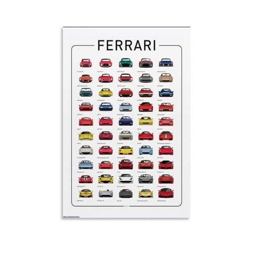 NIPSER Ferrari Supercars Poster für Wandposter für Zimmer, ästhetische Raumdekoration, Teenagerzimmer, Dekoration für Mädchen, Wanddekoration, 40 x 60 cm von NIPSER