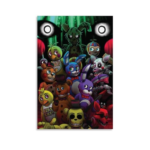 NIPSER Wandkunst-Albumcover 2023 FNAF Filmposter, Set mit 6 Teenager-Raum-Dekor, ästhetischer Film für Schlafzimmer, Dekoration, 20 x 30 cm von NIPSER