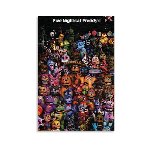 NIPSER Wandkunst-Albumcover 2023 FNAF Filmposter, Set mit 6 Teenager-Raum-Dekor, ästhetischer Film für Schlafzimmer, Dekoration, 20 x 30 cm von NIPSER