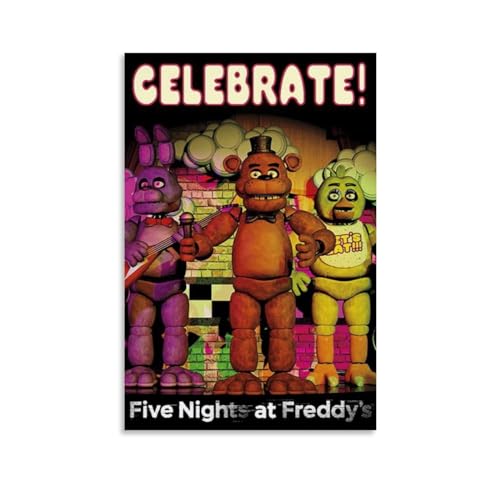 NIPSER Wandkunst-Albumcover 2023 FNAF Filmposter, Set mit 6 Teenager-Raum-Dekor, ästhetischer Film für Schlafzimmer, Dekoration, 40 x 60 cm von NIPSER