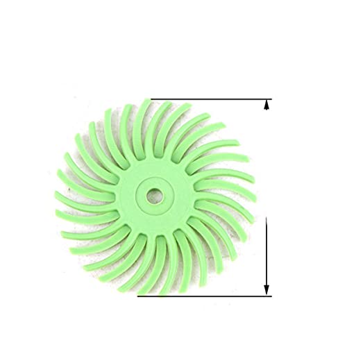 1 Zoll Radial-Borstenscheiben-Kit Schleifbürste 3/2,35 mm Schaftdetail-Polierscheibe für Rotationswerkzeug Gemischte Grobscheiben-Anzug-Hellgrün,50 Stück von NIQIU