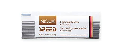 Laubsägeblätter NIQUA SPEED Holzlaubsägeblätter Nr: 1-1 Gros (144 Stück) - 0,30 x 0,77 x 130 mm - Sägeblatt Werkzeug zum Sägen von weichem Holz von NIQUA