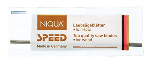 Laubsägeblätter NIQUA SPEED Holzlaubsägeblätter Nr: 5 - Dutzend (12 Stück) - 0,38 x 0,93 x 130 mm - Sägeblatt Werkzeug zum Sägen von weichem Holz von NIQUA