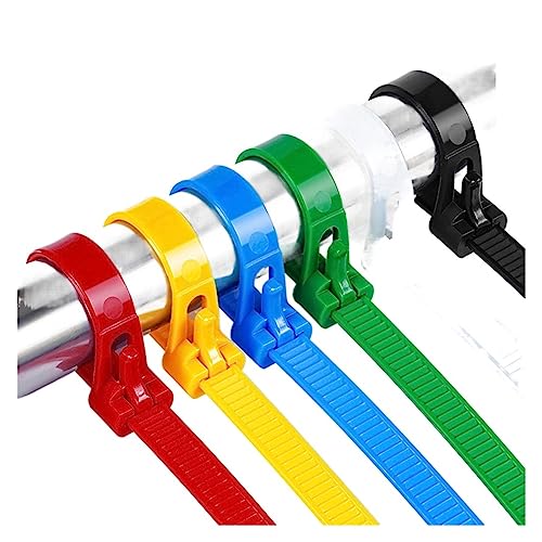 Kabelbinder Nylon-Kabelbinder, lösbare feste Bindung, schwarz-weiße Demontage-Kabelbinder(Green) von NIRNHYRUR