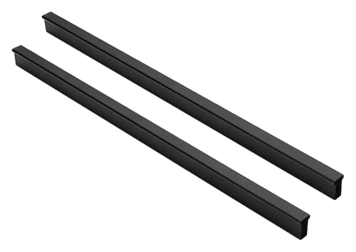 NIRNHYRUR Goldgriffe 2 Pcs Schrank Pull Griffe Solide Schrank Tür Griffe Schwarz Kleiderschrank Möbel Zieht Aluminium Legierung(Length 330mm) von NIRNHYRUR