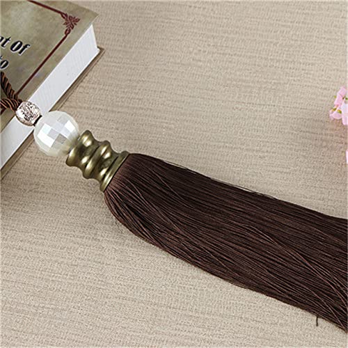 Raffhalter für Vorhänge 2 Stück/Lot Vorhang Quaste Fransen Raffhalter Hängeseile, Zurrgurt Vorhang Zubehör, Rosa Vorhang Dekoration, Grau(Dark Coffee) von NIRNHYRUR