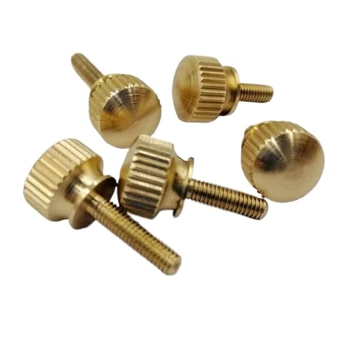 Schraube, Rändelschraube, 10 STÜCKE M3 M4 M5 M6 M8 M10 Handfest anziehende Messing-Rändelschrauben Kupfer-Dreh-Rändelschrauben Computer-Chassis-Schraube Daumenschraube(8mm,M5) von NIRNHYRUR