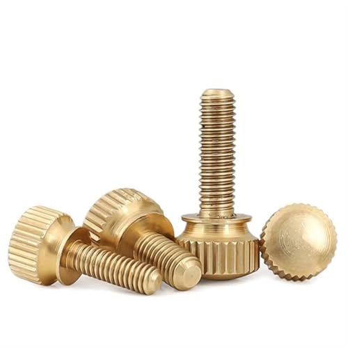 Schraube, Rändelschraube, 5 Stück Messing-Rändelschrauben M3 M4 M5 M6, handfest, Kupfer-Dreh-Rändelschrauben, Computer-Gehäuseschrauben, Daumenschrauben(25mm,M5) von NIRNHYRUR