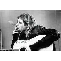 Nirvana - Poster Kurt Cobain Smoking & Guitar von NIRVANA
