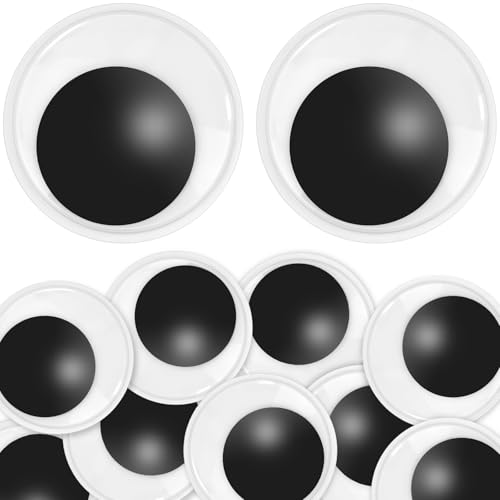 NISENTIA 20 Stück Wackelaugen Selbstklebend Groß, 50mm Kulleraugen Klebeaugen Selbstklebend Groß Big Googly Eyes Bastelaugen Große Selbstklebende Wackelaugen für DIY Scrapbooking Handwerk von NISENTIA