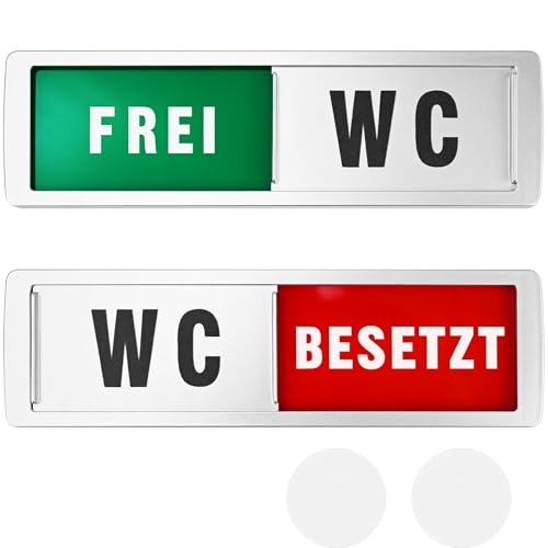 NISENTIA Besetzt Schild Toilette, WC Schild Toilettenschild Türschild Besetzt Frei Selbstklebend Schilder Schiebeschilder WC Deko für Toilettentür 17.8 x 5cm von NISENTIA
