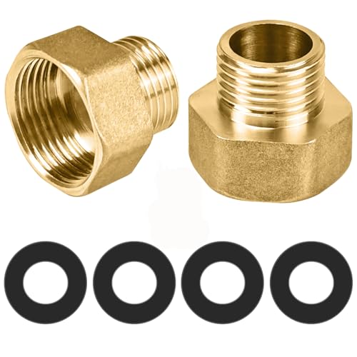NISENTIA Reduzierstück 3/4 Zoll auf 1/2 Zoll | Messing Reduzierverlängerung mit 4 Stück Gummidichtung | AG/IG Adapter 3/4 zoll auf 1/2 zoll für Rohrverbindungen NISENTIA Reduzierstück 3/4 Zoll auf 1/2 Zoll | Messing Reduzierverlängerung mit 4 Stück Gummidichtung | AG/IG Adapter 3/4 zoll auf 1/2 zoll für Rohrverbindungen von NISENTIA