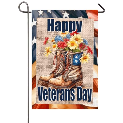 Happy Veterans Day Gartenflagge GF268 von NISEVAN