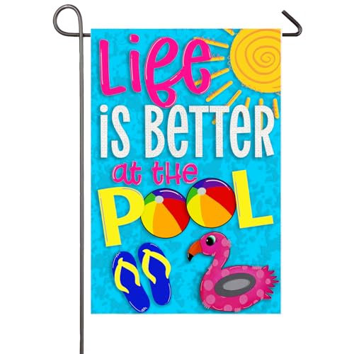 Life is Better at the Pool Gartenflagge GF259 von NISEVAN