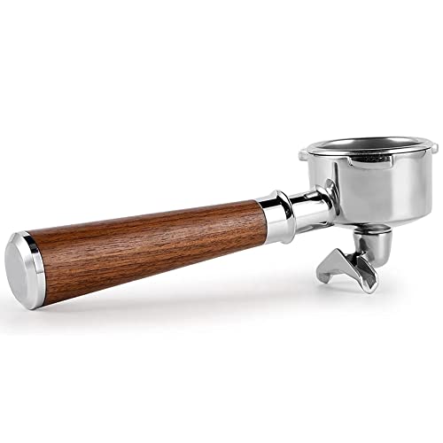 NISHZHU 54Mm Espresso-SiebträGer, Siebträger 54mm für, Kaffee-SiebträGer mit Doppelauslauf Von mit SiebträGern Aus Edelstahl und Walnussgriff von NISHZHU