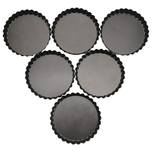 NISHZHU 6 Packungen 12,7 cm Mini Pfannen mit Abnehmbarem Boden, Runde Antihaft Quiche Pfanne, StrapazierfäHige, Geriffelte Side Pie Formen NISHZHU 6 Packungen 12,7 cm Mini Pfannen mit Abnehmbarem Boden, Runde Antihaft Quiche Pfanne, StrapazierfäHige, Geriffelte Side Pie Formen von NISHZHU