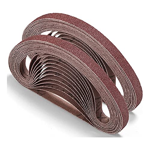 NISHZHU Schleifband 24Er-Pack 1/2 X 18 Aluminiumoxid-Luftfeile-Schleifband-Sortiment, Bandschleifer-Werkzeug für die Holzbearbeitung von NISHZHU