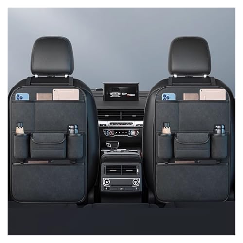Auto Rücksitz Organizer FüR VW ID.3/ID.4/ID.6 Pure Pro Pro-S GTX CROZZ, Rückenlehnenschutz Organizer, Rücksitzschoner Kinder mit Tablet Fach, Auto Organizer Kinder Leicht Zu Reinigen(Quality black,Two von NISMIA