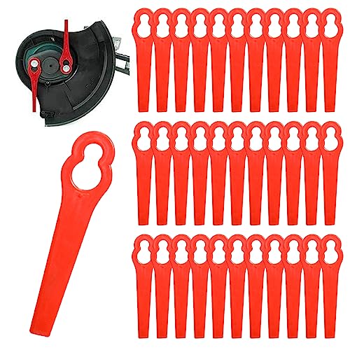 NITAIUN 150 Stück Rasentrimmer Messer Kunststoff Ersatzklingen Rot, Akku-Rasentrimmerklingen, Rasentrimmer Zubehör, 83 mm Gartenmäher Ersatzmesser für Rasentrimmer Akku-Rasentrimmer (rot) von NITAIUN