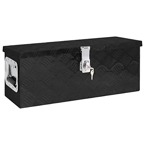 NITCA Alubox Wasserdicht Alukiste Mit Deckel Transportkiste Aufbewahrungsbox Schwarz Aufbewahrungskoffer 60 x 23.5 x 23 cm Metallkiste Abschließbar Aluminium Transportbox Für Fahrradträger von NITCA