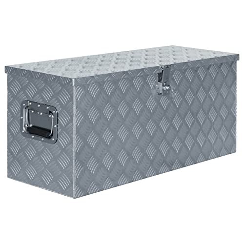 NITCA Alubox Wasserdicht Alukiste Mit Deckel Transportkiste Aufbewahrungsbox Silber Aufbewahrungskoffer 90.5 x 35 x 40 cm Metallkiste Abschließbar Aluminium Transportbox Für Fahrradträger von NITCA