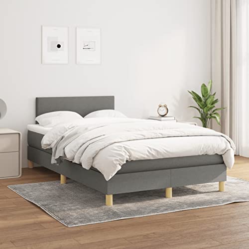 NITCA Boxspringbett 120 x 200 cm mit Matratze Bett Komplett Polsterbett 120 x 200 cm Mit Matratze Bett mit Matratze Bett 120 x 200 cm Mit Matratze Und Lattenrost Bett Dunkelgrau-89 Stoff von NITCA