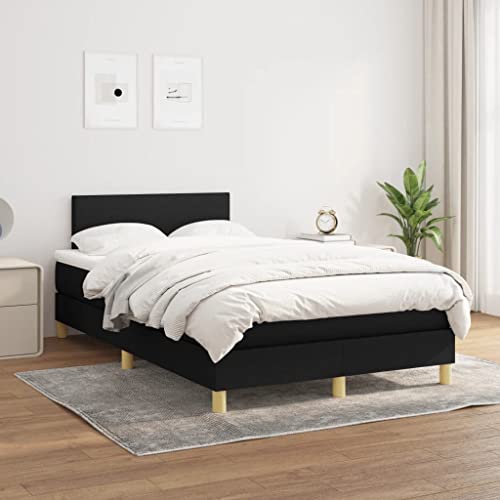 NITCA Boxspringbett 120 x 200 cm mit Matratze Bett Komplett Polsterbett 120 x 200 cm Mit Matratze Bett mit Matratze Bett 120 x 200 cm Mit Matratze Und Lattenrost Schlafzimmerbett Schwarz-64 Stoff von NITCA