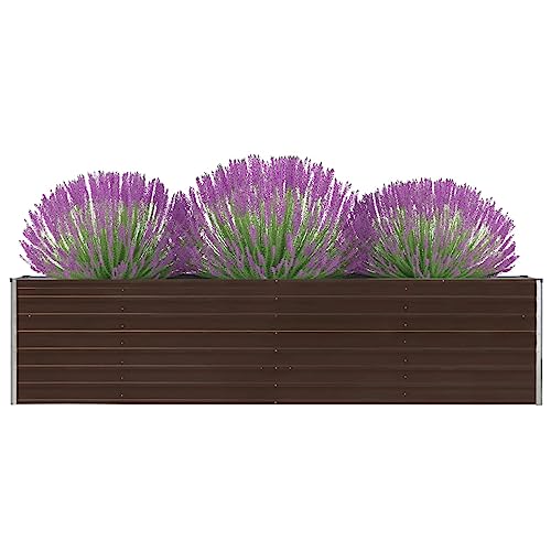 NITCA Hochbeete Für Garten Braun Hochbeet Metall 320 x 40 x 77 cm Kräuterhochbeet Blumenkästen Balkon Gartenbeet Gemüsebeet Pflanzenbeet Pflanzkübel Groß Außen Pflanzgefäß Verzinkter Stahl von NITCA