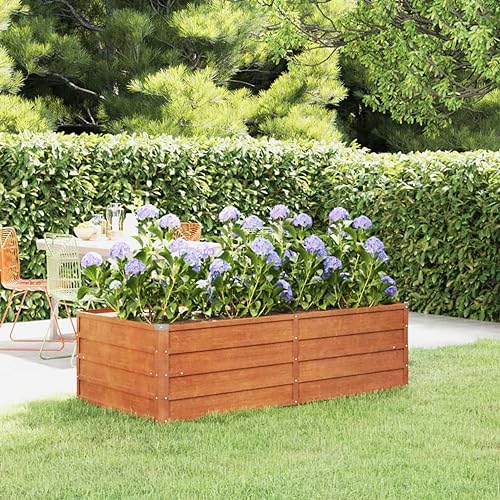 NITCA Hochbeete Für Garten Rostig Hochbeet Cortenstahl 160 x 80 x 45 cm Kräuterhochbeet Blumenkästen Balkon Gartenbeet Gemüsebeet Pflanzenbeet Pflanzkübel Groß Außen Pflanzgefäß von NITCA