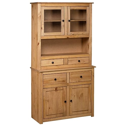 NITCA Küchenschrank Natur Hochschrank Küchenschrank Vitrinenschrank Standvitrine Buffetschrank Küchenbuffet für Wohnzimmer, Küche, Esszimmer, 93x40,5x180 cm, Massivholz NITCA Küchenschrank Natur Hochschrank Küchenschrank Vitrinenschrank Standvitrine Buffetschrank Küchenbuffet für Wohnzimmer, Küche, Esszimmer, 93x40,5x180 cm, Massivholz von NITCA