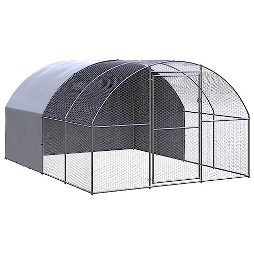 NITCA Outdoor Hühnerkäfig Mit Dach Hühnerstall aus Metall 3x4x2 m Hühnergehege Hühnerstall Aus Freilandhaltung Geflügelstall Hühnerhaus Vogelkäfig Kleintierstall Kaninchenkäfig Verzinkter Stahl von NITCA