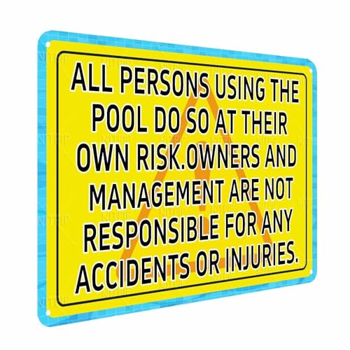 Pool-Warnschild mit Aufschrift "All Persons Using The Pool Do So At Their Own Risk Swimming Pool Warning Safety Plaque Signs for Swimming Beach Outdoor Decorations 30,5 x 45,7 cm Pool-Warnschild mit Aufschrift "All Persons Using The Pool Do So At Their Own Risk Swimming Pool Warning Safety Plaque Signs for Swimming Beach Outdoor Decorations 30,5 x 45,7 cm von NITPIP