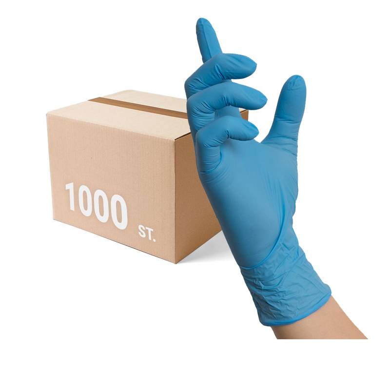 NITRAS 8311 Blue Wave Einmalhandschuhe 10x 100 St. - Einweghandschuhe puderfrei Größe:10 von NITRAS Medical