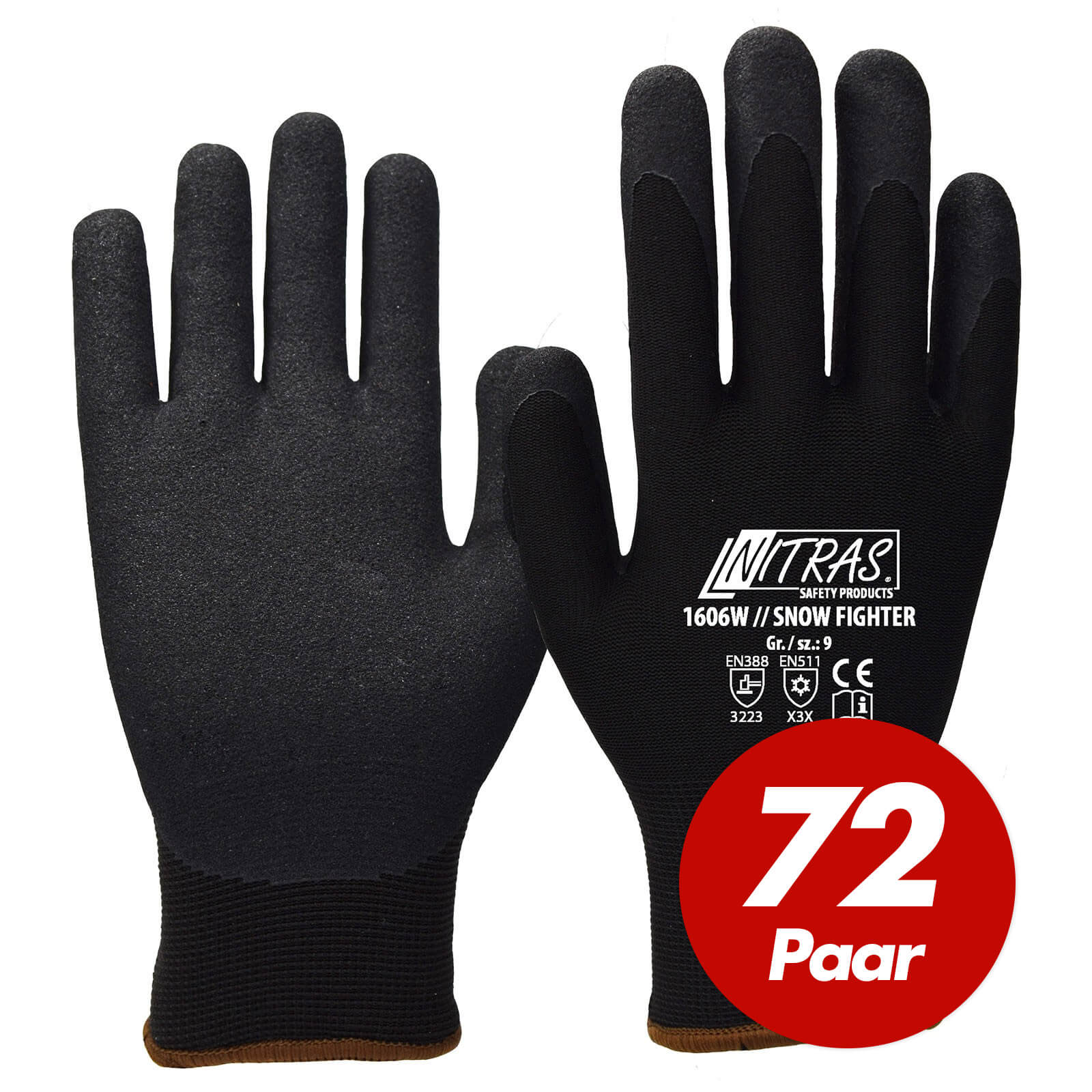 NITRAS Snow Fighter Winterhandschuhe 1606W, gesandete Nitrilbeschichtung - 72 Paar Größe:11 von NITRAS