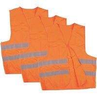 Warnweste mit Reflexstreifen - 3 Stück - Farbe:orange, Größe:3XL - Nitras von NITRAS