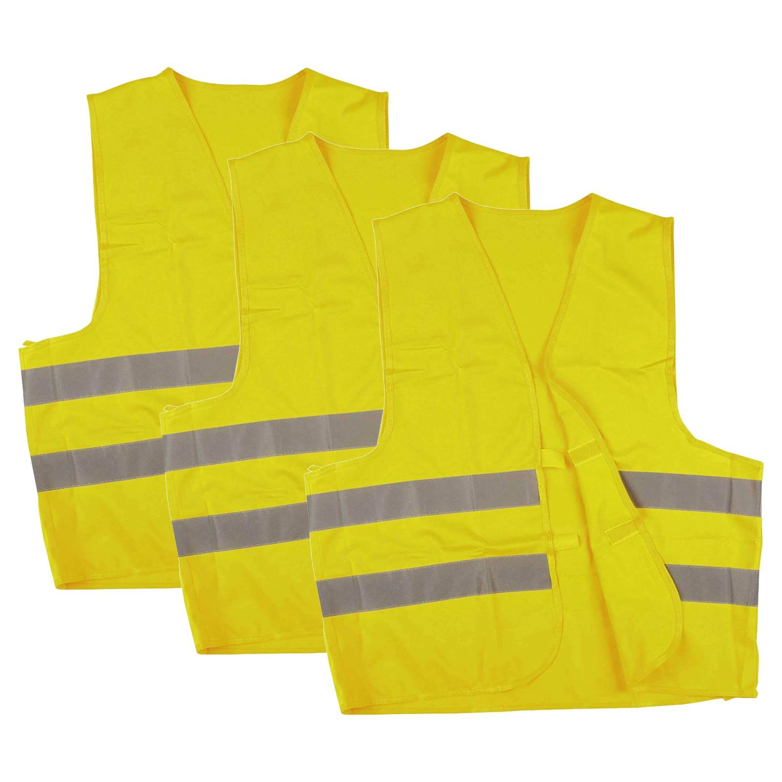 Warnweste Sicherheitsweste Pannenweste 2 Farben ISO 20471 VPE = 3 Stück Farbe:gelb, Größe:2XL von NITRAS