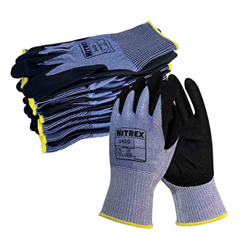 NITREX Unigloves 242D Wiederverwendbare Handschuhe mit PU-Nitril-Handflächenbeschichtung, NitreGuard-Technologie und schnittfestem Innenfutter, blau/schwarz NITREX Unigloves 242D Wiederverwendbare Handschuhe mit PU-Nitril-Handflächenbeschichtung, NitreGuard-Technologie und schnittfestem Innenfutter, blau/schwarz von NITREX