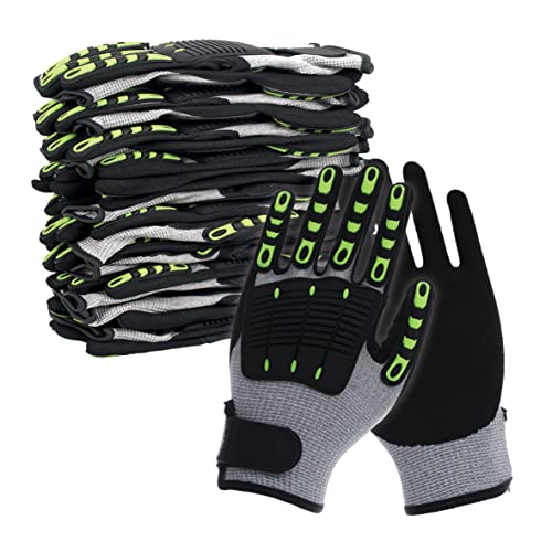NITREX Unigloves 340RFI – 10 Paar – leichte Handschuhe mit Schnitt- und Handrückenschutz, in Schwarz/Grau von NITREX