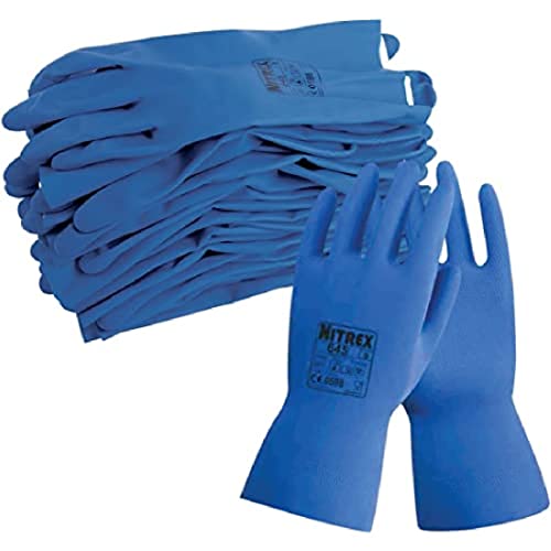NITREX Unigloves 645 Latexhandschuhe, beflockt, chemikalienbeständig, Blau von NITREX
