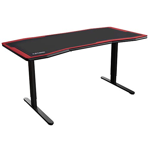 NITRO CONCEPTS D16M Gaming Tisch - Schreibtisch Computertisch 1600x800mm Carbon Red (Rot) von NITRO CONCEPTS