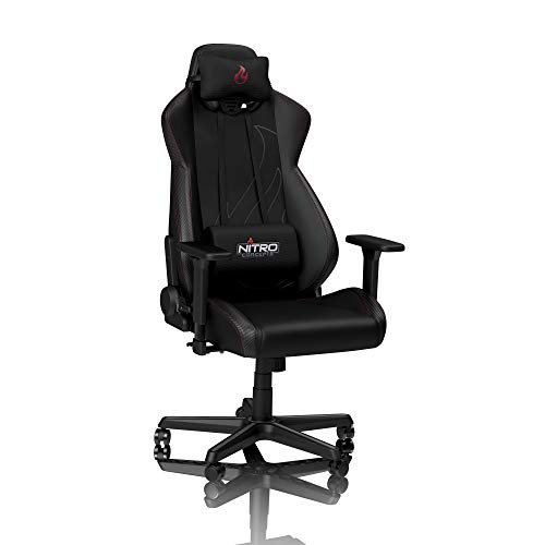 NITRO CONCEPTS S300 EX Gamingstuhl - Ergonomischer Bürostuhl Schreibtischstuhl Chefsessel Bürostuhl Pc Stuhl Gaming Sessel PU Kunstleder Belastbarkeit 135 Kilogramm - Carbon Black (Schwarz) von NITRO CONCEPTS