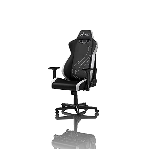 NITRO CONCEPTS S300 EX Gamingstuhl - Ergonomischer Bürostuhl Schreibtischstuhl Chefsessel Bürostuhl Pc Stuhl Gaming Sessel PU Kunstleder Belastbarkeit 135 Kilogramm - Radiant White (Weiß) von NITRO CONCEPTS