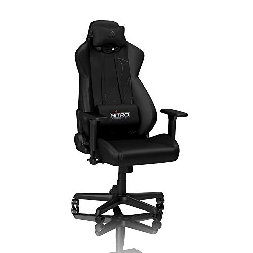 NITRO CONCEPTS S300 EX Gamingstuhl - Ergonomischer Bürostuhl Schreibtischstuhl Chefsessel Bürostuhl Pc Stuhl Gaming Sessel PU Kunstleder Belastbarkeit 135 Kilogramm - Stealth Black (Schwarz) von NITRO CONCEPTS