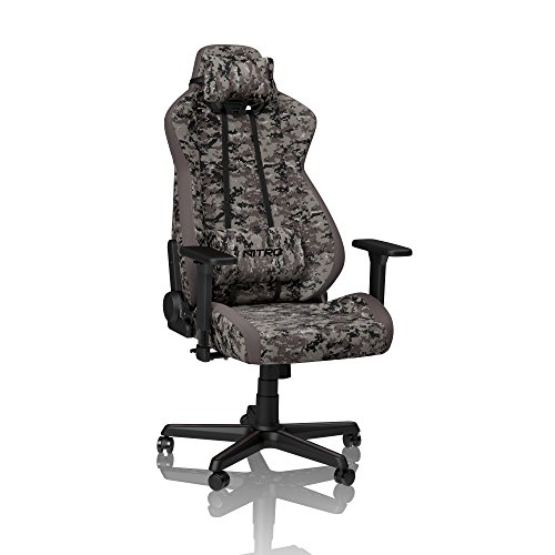 NITRO CONCEPTS S300 Gamingstuhl - Ergonomischer Bürostuhl Schreibtischstuhl Chefsessel Bürostuhl Pc Stuhl Gaming Sessel Stoffbezug Belastbarkeit 135 Kilogramm - Urban Camo von NITRO CONCEPTS