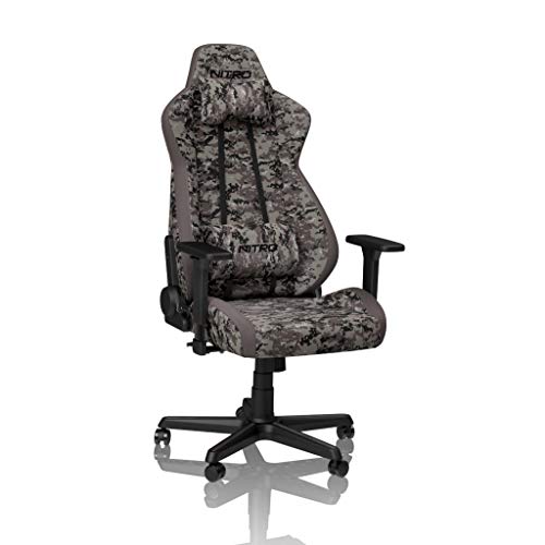 NITRO CONCEPTS S300 Gamingstuhl - Ergonomischer Bürostuhl Schreibtischstuhl Chefsessel Bürostuhl Pc Stuhl Gaming Sessel Stoffbezug Belastbarkeit 135 Kilogramm - Urban Camo von NITRO CONCEPTS