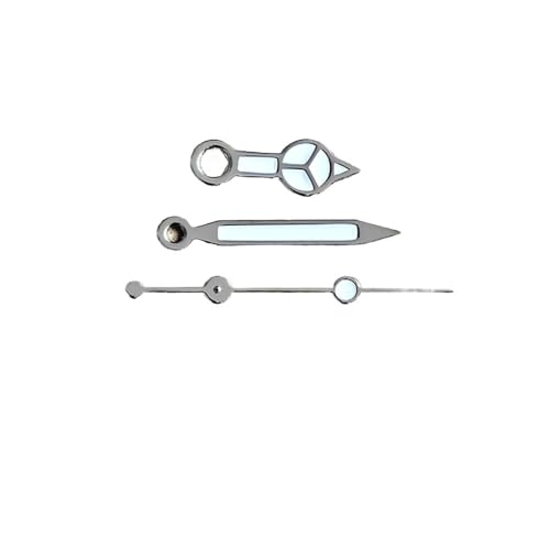 1set NH35 Uhr Hände 7.75 * 12 * 12,5 Grün Leuchtend for NH35A NH36 4R 7S Bewegung Nadel Schwarz Silber Grün Rot Cyan Orange Uhren Zeiger(Silver) von NITVIA