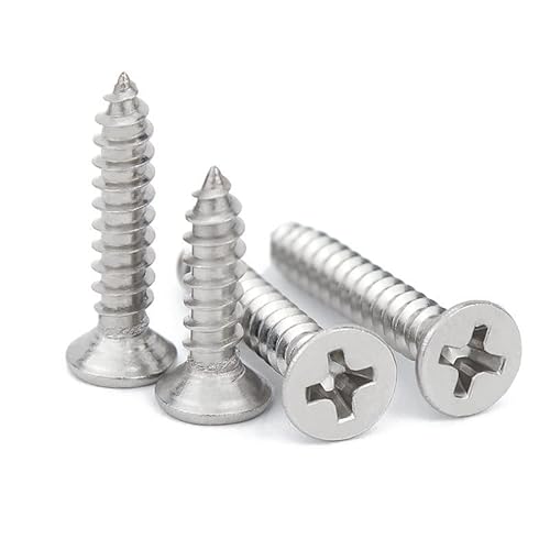 M1 M1.2 M1.4 M1.5 M1.6 M1.7 M1.8 M2 M2.2 M2.3 M2.6 Selbstschneidende Senkkopfschraube aus Edelstahl 304 (Color : 6mm, Size : M1.4x300pcs) von NITVIA