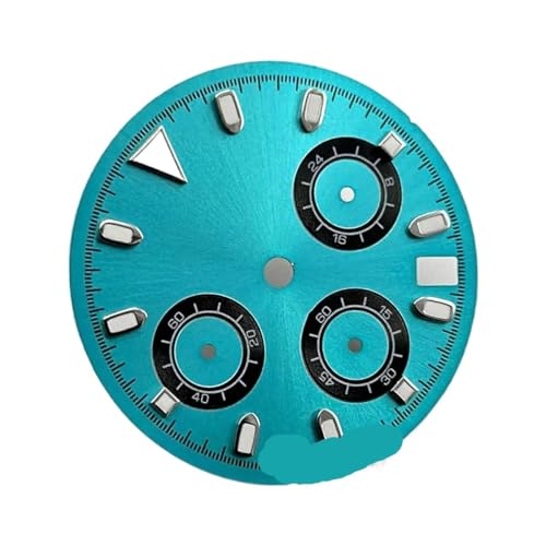 NITVIA 1PC Vk63 29,5mm Blau Uhr Zifferblatt Grün Leuchtende Uhr Gesicht for VK63 Bewegung Ersatzteile von NITVIA